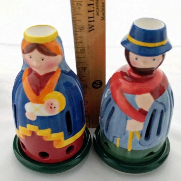 Villeroy & Boch Christmas Candle Holder Lot 2 Mary & Joseph Christian Na… - Picture 9 of 9
